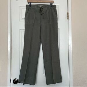 Joie.  100% Linen, Lagenlook, front pockets, wide leg, Sage.  Size  4